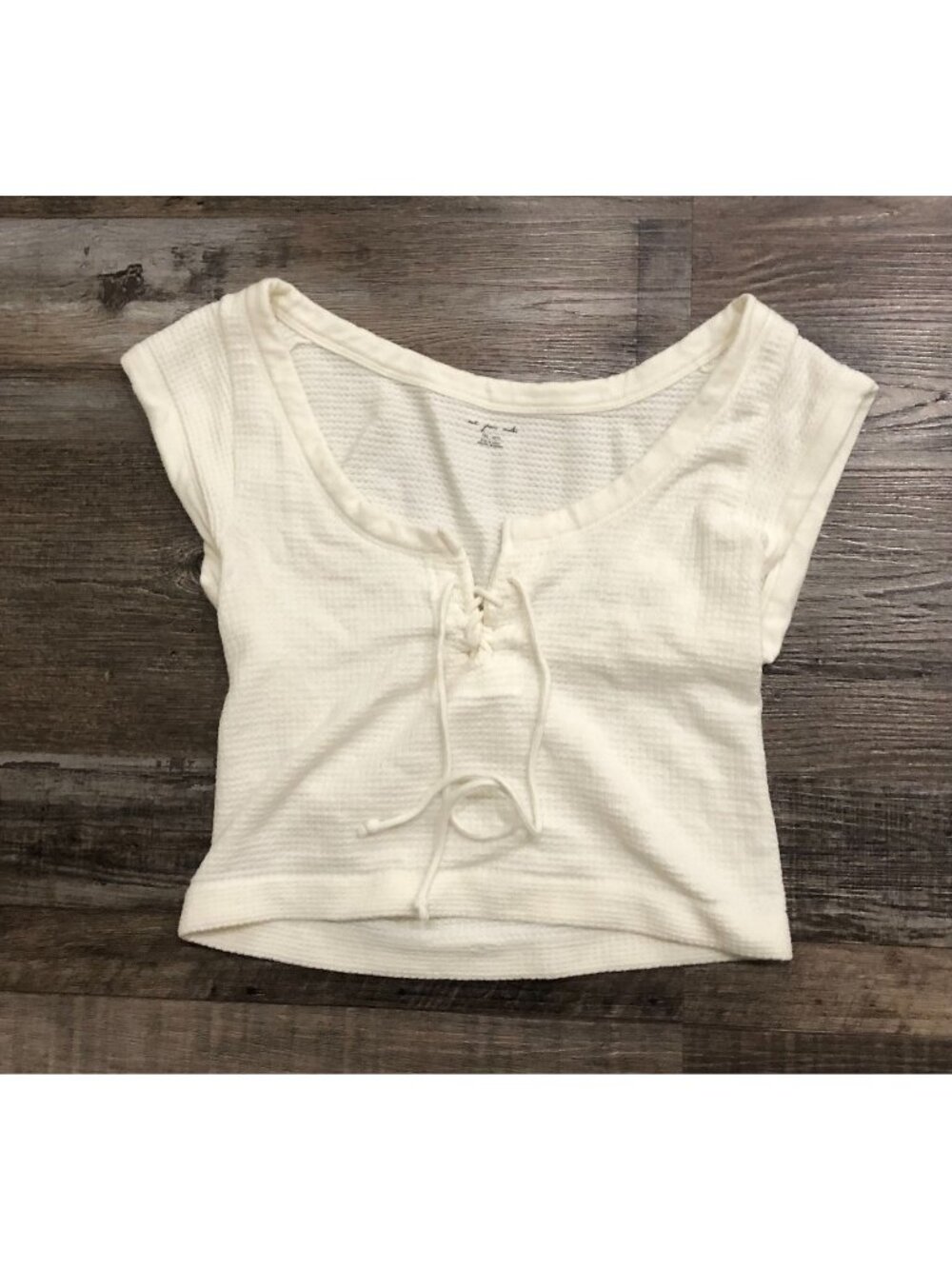 Urban Outfitters Out From Under white Waffle-Knit Seamless Crop Top M/L